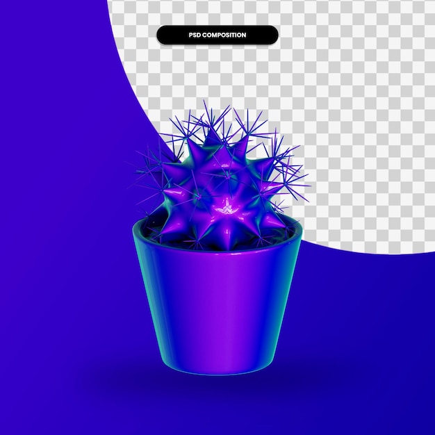 Ilustração de renderização 3d de planta de cacto isolada