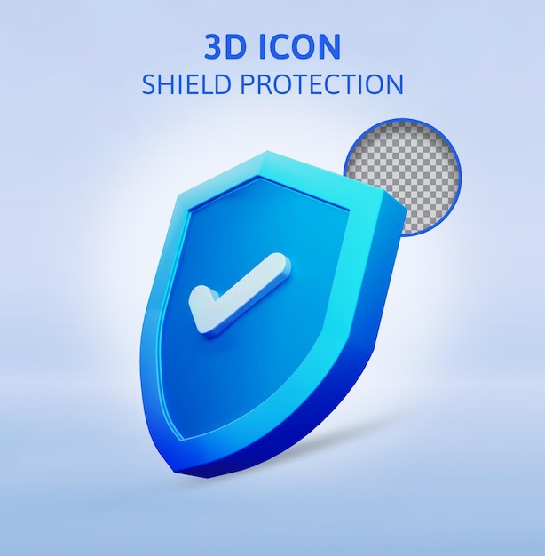 ilustração de renderização 3d de proteção de escudo
