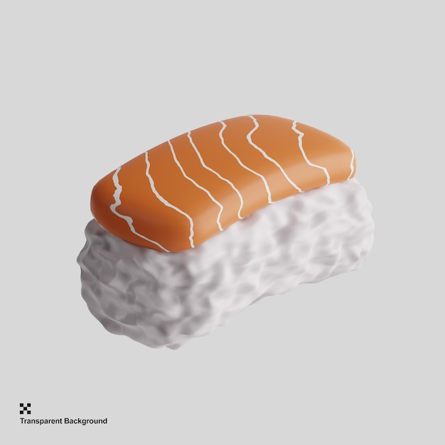 ilustração de renderização 3D de salmão de sushi