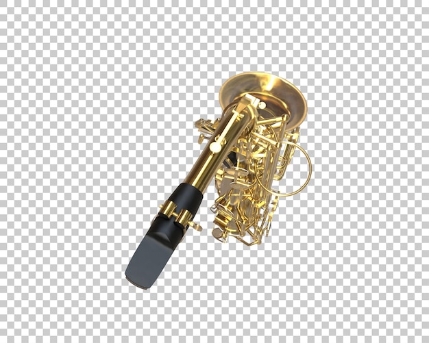 PSD ilustração de renderização 3d de saxofone isolado no fundo