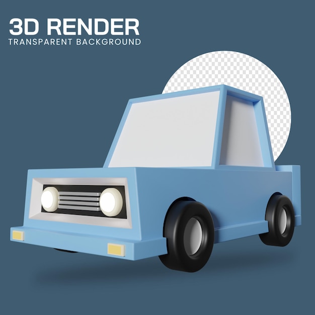 Ilustração de renderização 3d de um carro lowpoly