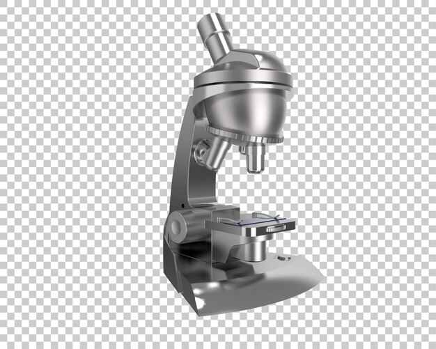 PSD ilustração de renderização 3d de um microscópio isolado no fundo