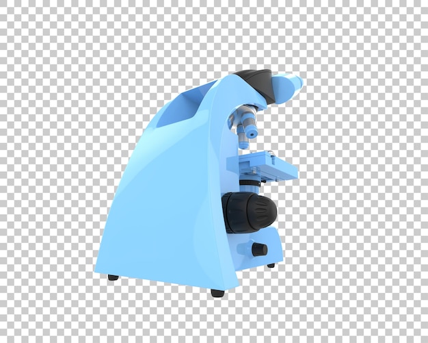 Ilustração de renderização 3D de um microscópio isolado no fundo