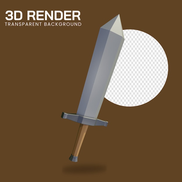 ilustração de renderização 3D de uma espada