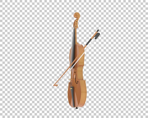 PSD ilustração de renderização 3d de violino isolado no fundo