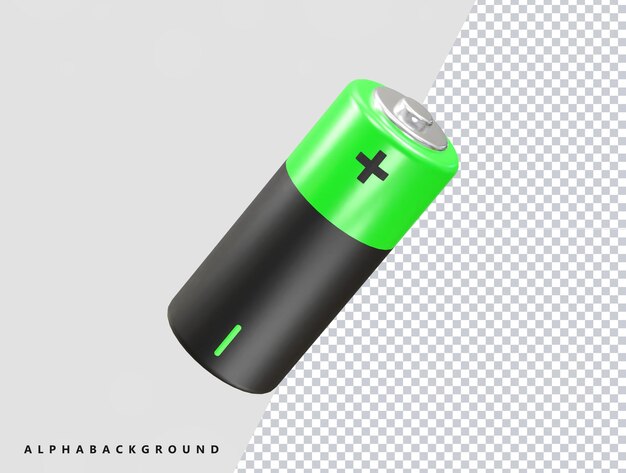 Ilustração de renderização 3d do ícone da bateria