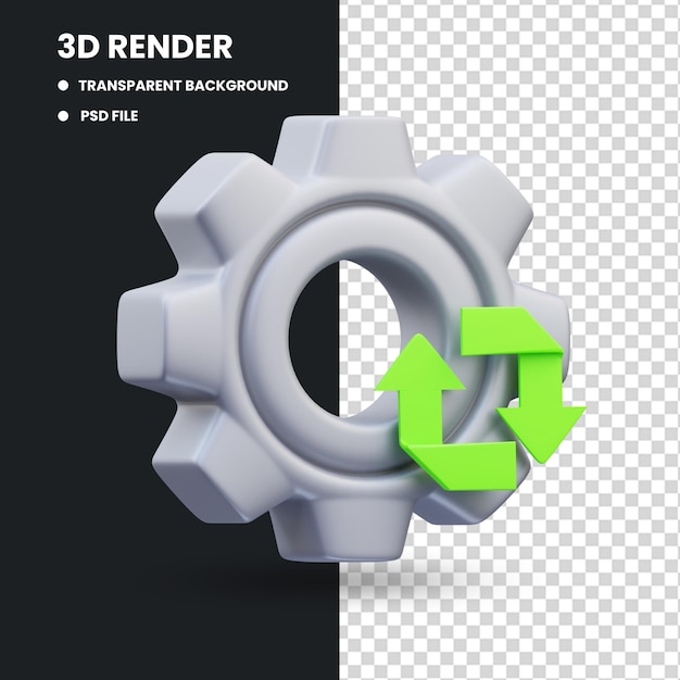 PSD ilustração de renderização 3d do ícone de gerenciamento de projeto reutilizável