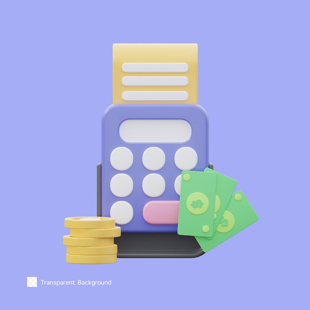 Ilustração de renderização 3d do ícone de pagamento