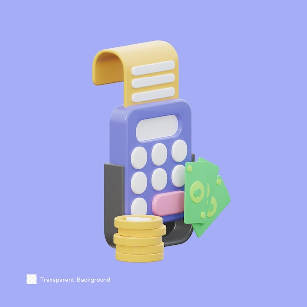 Ilustração de renderização 3d do ícone de pagamento