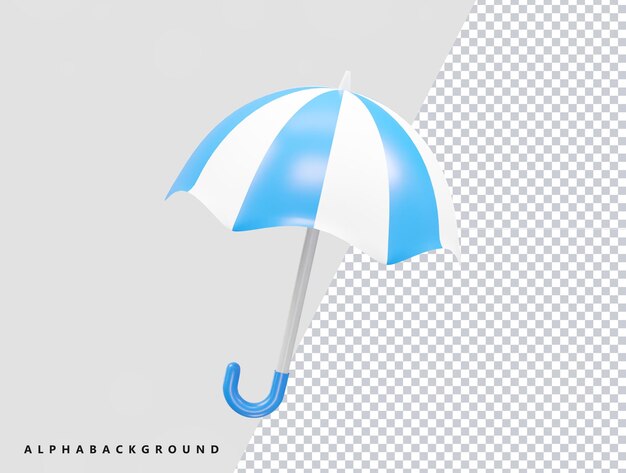 Ilustração de renderização 3d do ícone do guarda-chuva