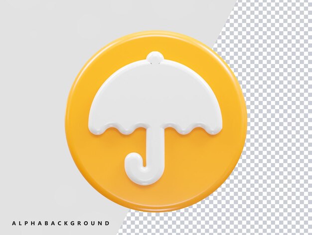 PSD ilustração de renderização 3d do ícone do guarda-chuva