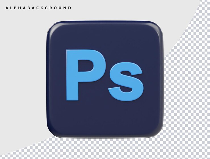 PSD ilustração de renderização 3d do ícone do photoshop