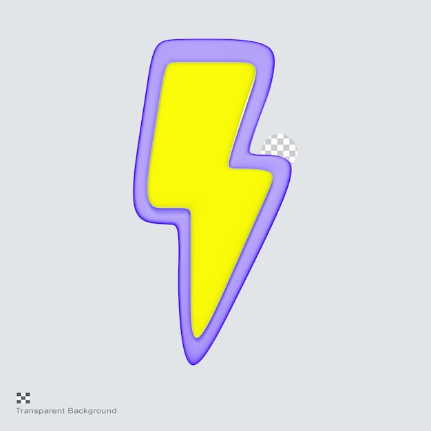 PSD ilustração de renderização 3d do ícone thunder