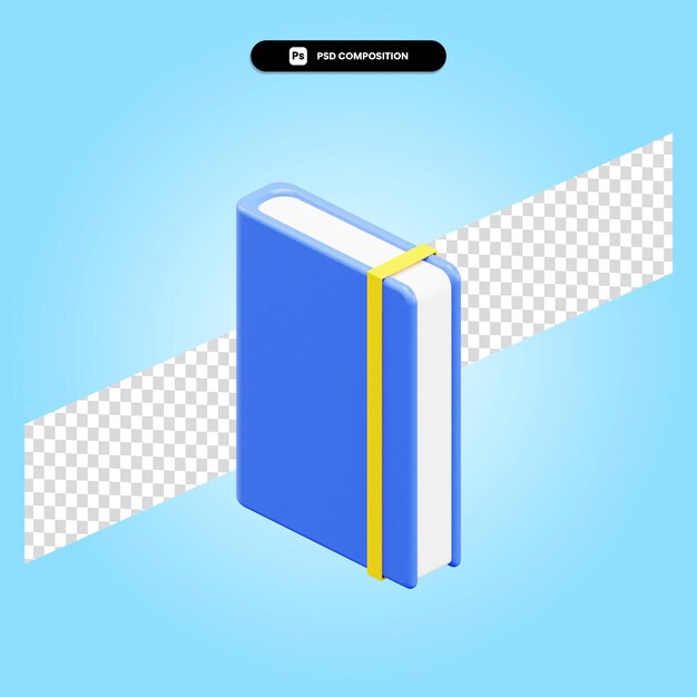 Ilustração de renderização 3d do livro isolada