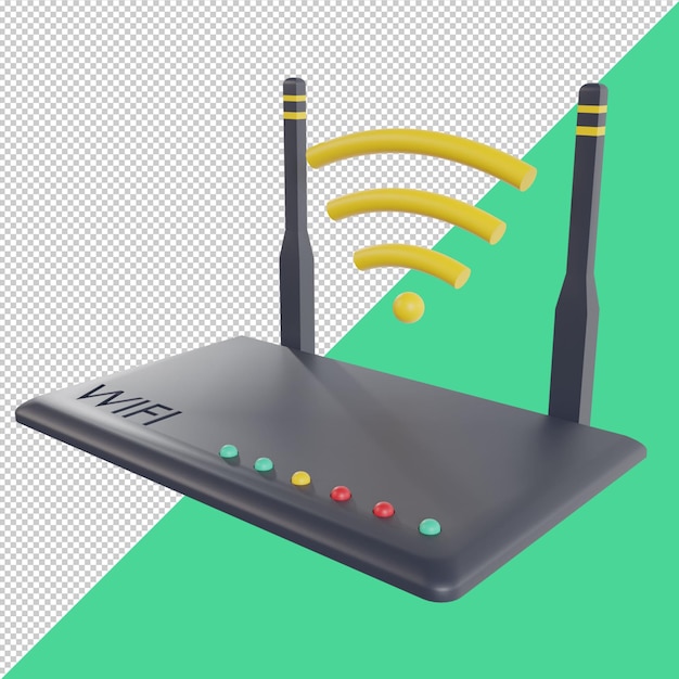 Ilustração de renderização 3d do roteador wi-fi PSD