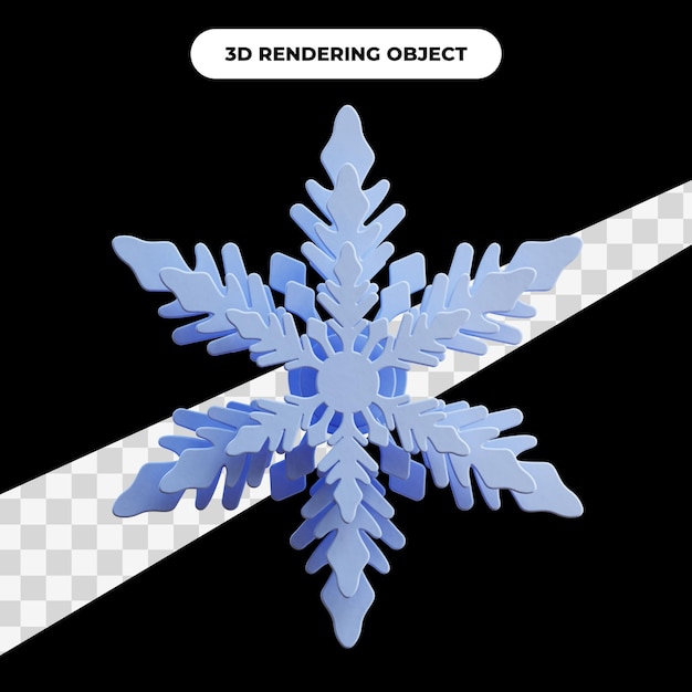 Ilustração de renderização 3d do símbolo de flocos de neve