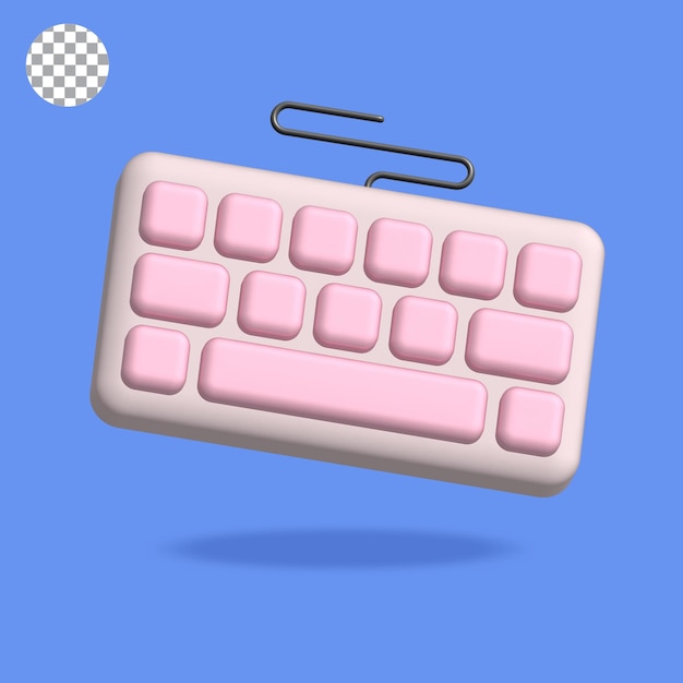 PSD ilustração de renderização 3d do teclado isolada