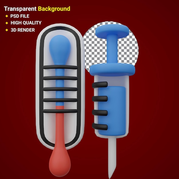 PSD ilustração de renderização 3d ícone médico