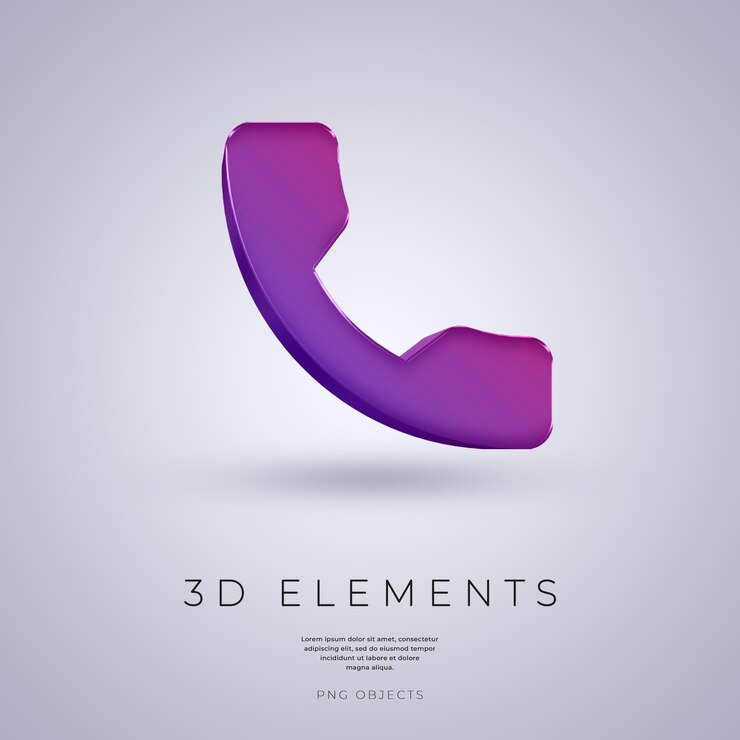 PSD ilustração de renderização 3d isolada de ícone de chamada