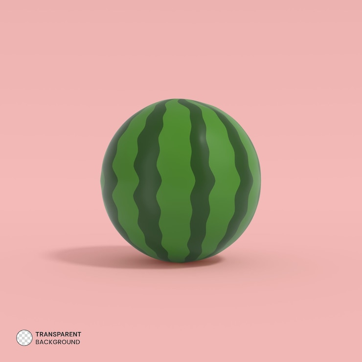 PSD ilustração de renderização 3d isolada do ícone de melancia