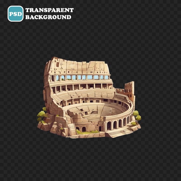 PSD ilustração de renderização 3d isolada do ícone do coloseum