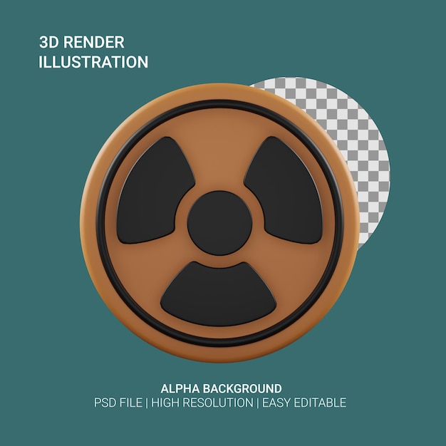 PSD ilustração de renderização 3d radioativa