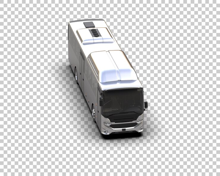 PSD ilustração de renderização 3d realista de ônibus isolado no fundo
