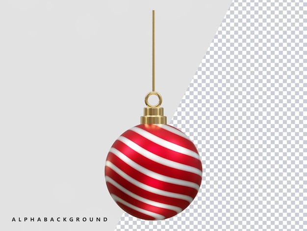 Ilustração de renderização 3d transparente de bola de natal
