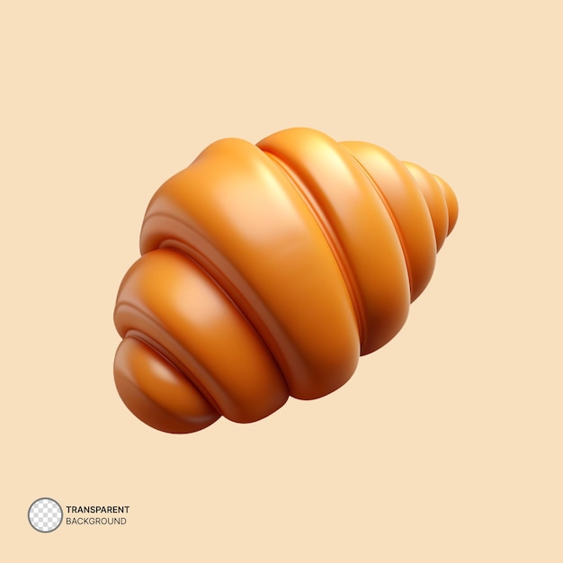 PSD ilustração de renderização de ícone de croissant psd 3d