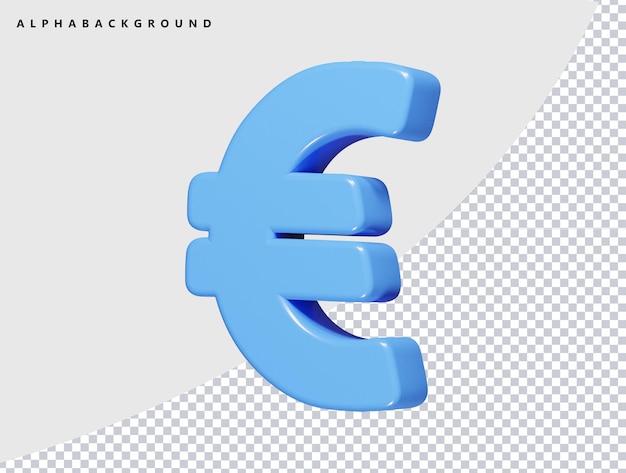 Ilustração de renderização em 3d do ícone euro