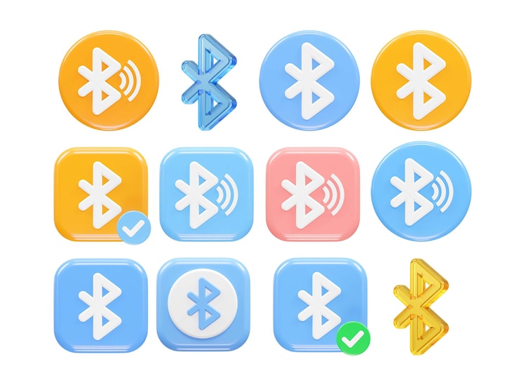 PSD ilustração de renderização vetorial 3d do ícone bluetooth