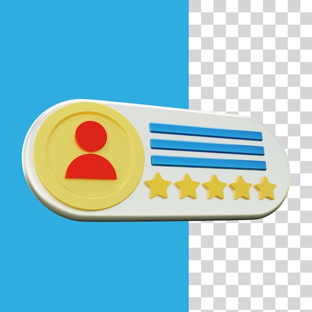 ilustração de revisão de cinco estrelas do usuário 3d