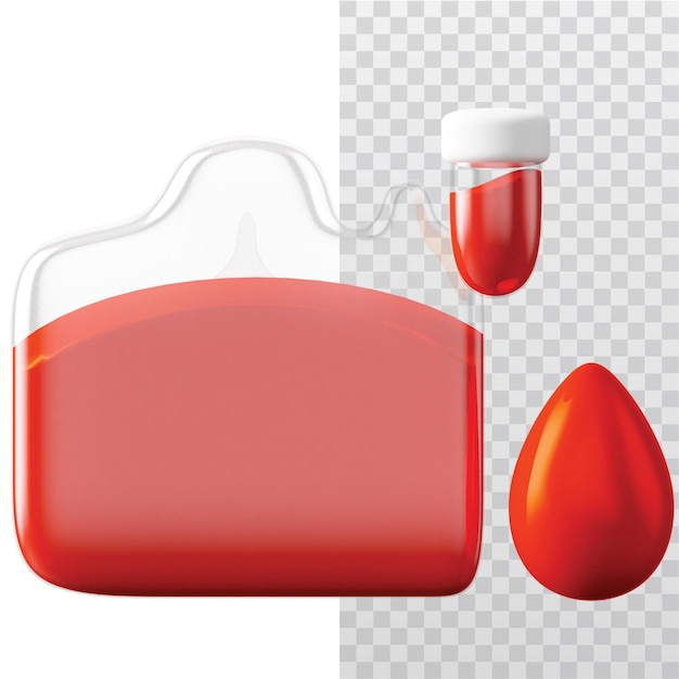 Ilustração de sangue de ícone 3d