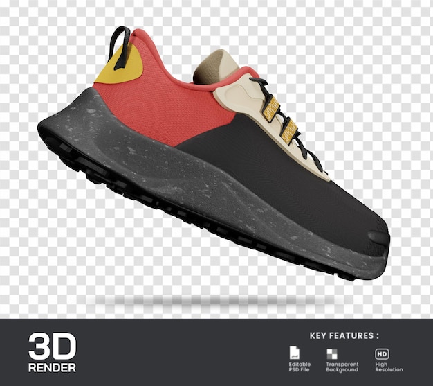 ilustração de sapatos esportivos de renderização 3D