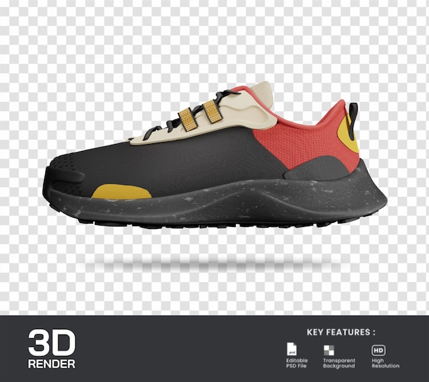ilustração de sapatos esportivos de renderização 3D