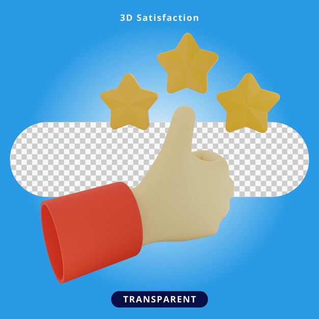 Ilustração de satisfação de renderização 3D