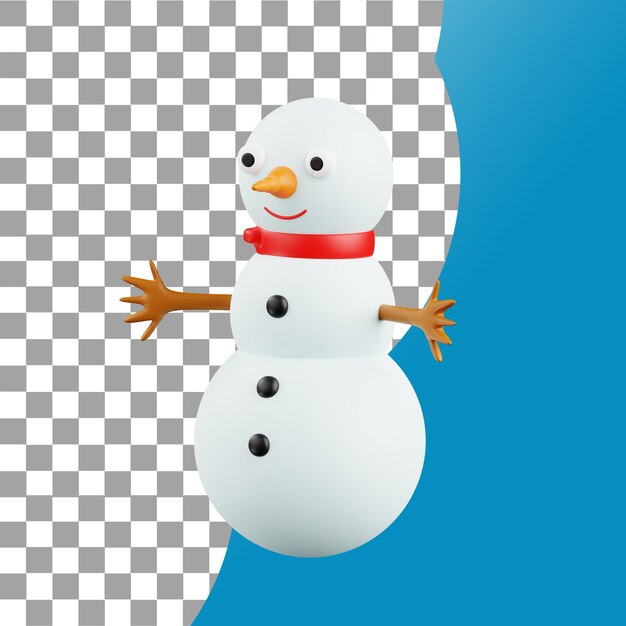 PSD ilustração de snowman 3d