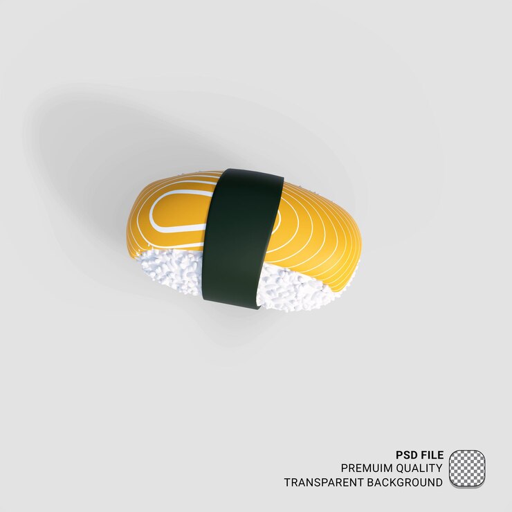PSD ilustração de sushi de comida asiática de ícone 3d