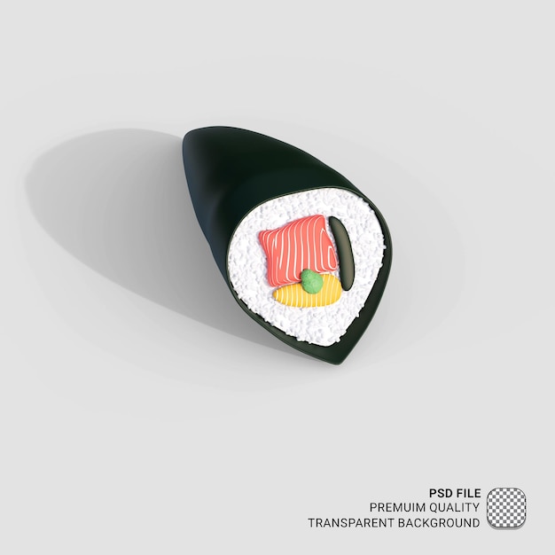 PSD ilustração de sushi de comida asiática de ícone 3d