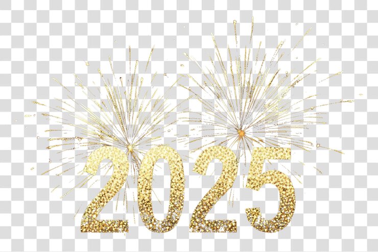 PSD ilustração de texto de fogos de artifício de ouro de png
