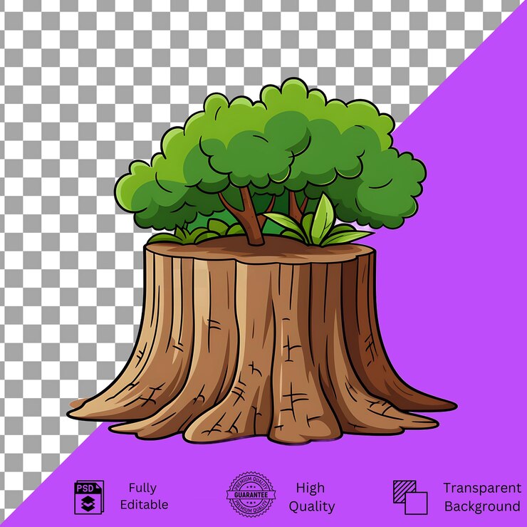 PSD ilustração de tronco de árvore de alta qualidade psd editável e fundo transparente