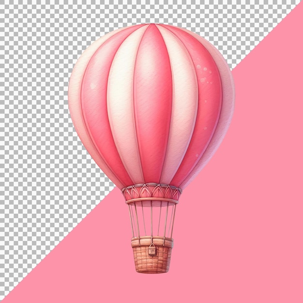 PSD ilustração de um balão de ar quente rosa em um fundo transparente