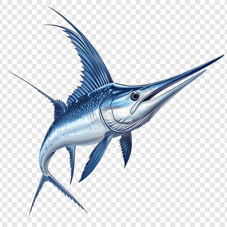PSD ilustração de um marlin azul