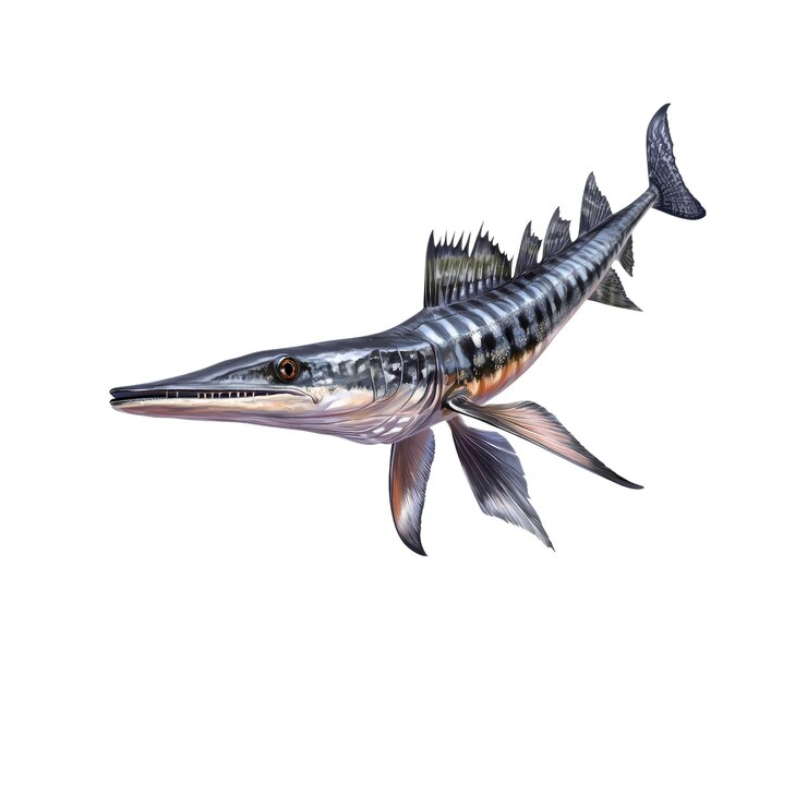 PSD ilustração de um peixe gigante do período devoniano