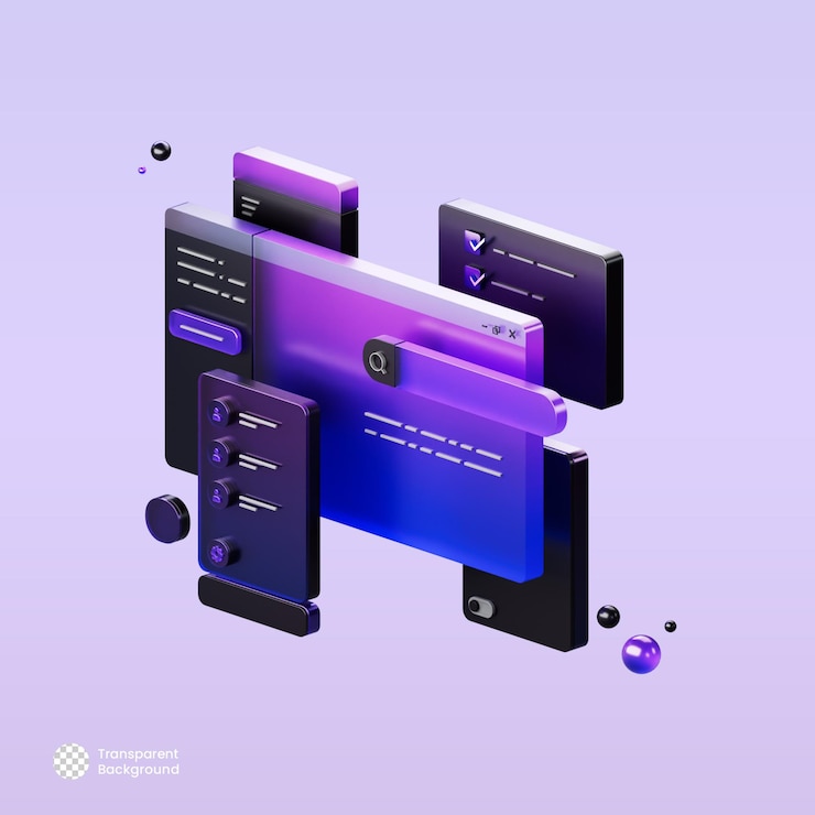PSD ilustração de web design 3d
