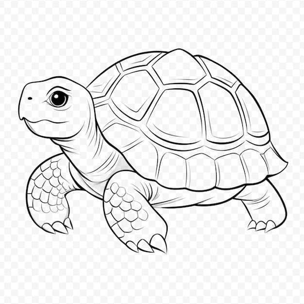 Ilustração detalhada de Animal Line Art em fundo transparente
