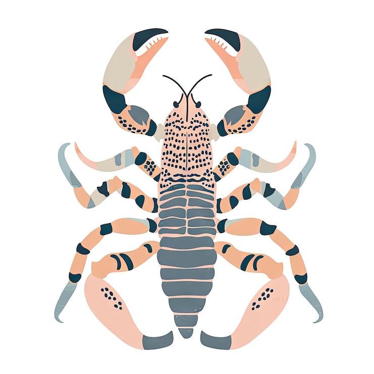 PSD ilustração detalhada de um escorpião com cores ousadas e padrões intrincados