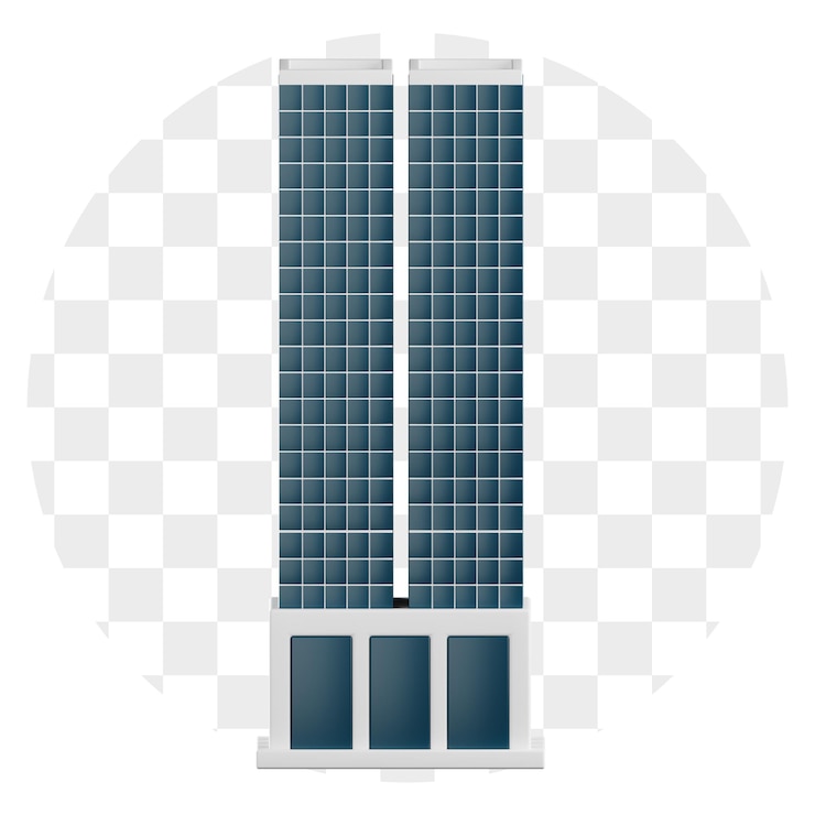 PSD ilustração do arranha-céu das torres gêmeas
