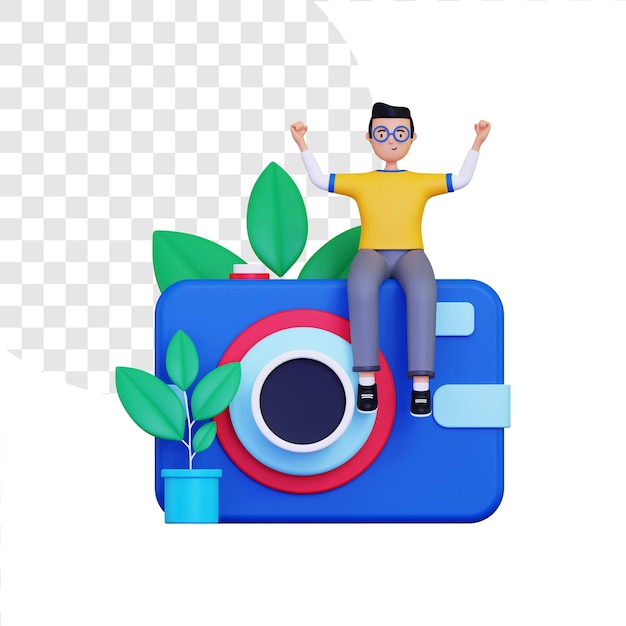 Ilustração do conceito de fotógrafo 3d