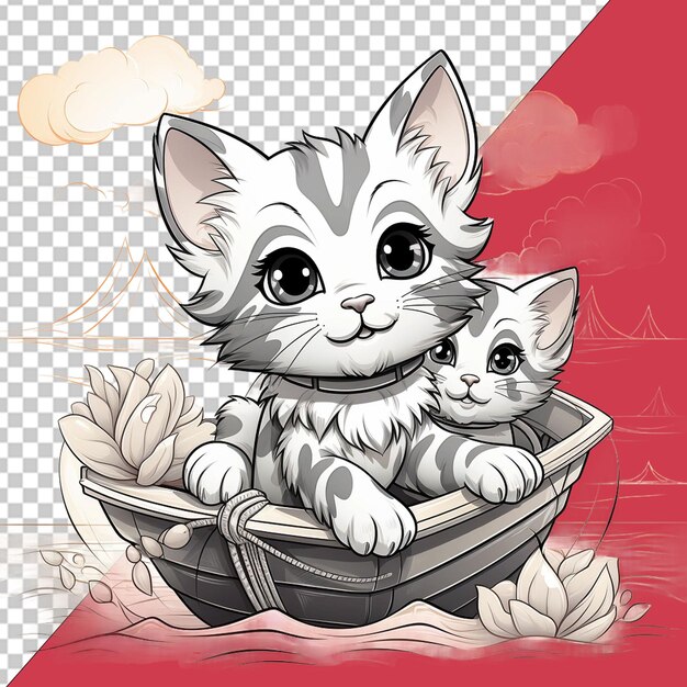 PSD ilustração do dia internacional do gato